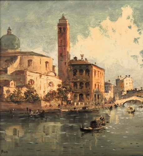 Tableaux et dessins Tableaux XIXe siècle - Venise, le Grand Canal à Cannaregio - Giuseppe Riva (1834-1916)